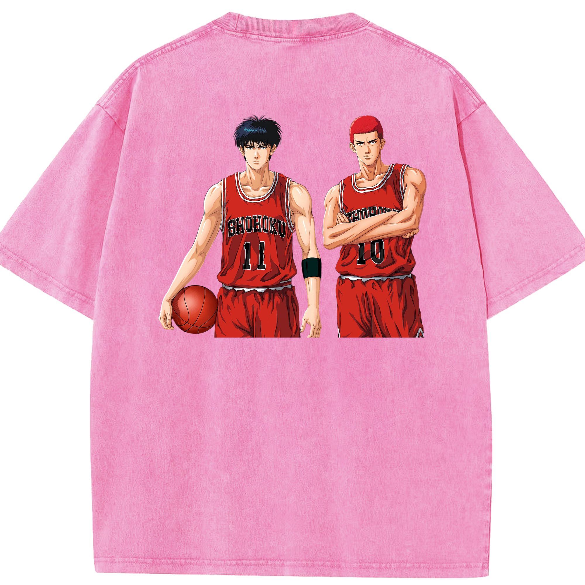 SLAM DUNK／スラムダンク 綿100% ヴィンテージ風 半袖Tシャツ（背面プリント）